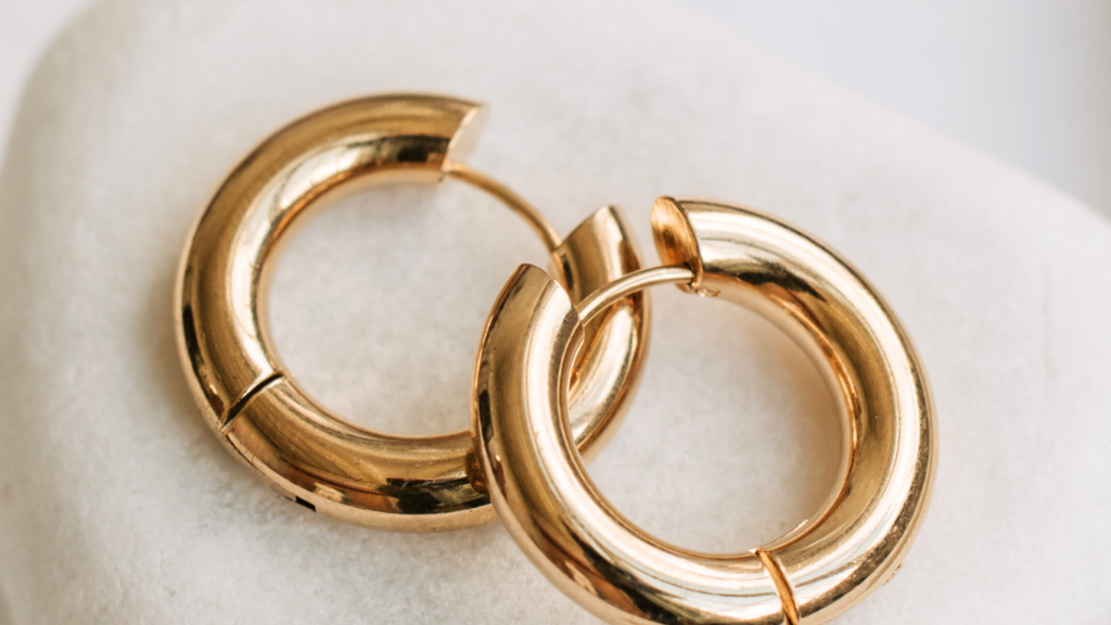 Gold earrings